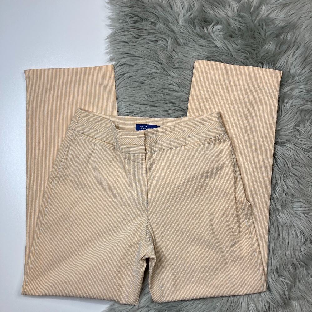 Faconnable Yellow Striped Cotton Pants